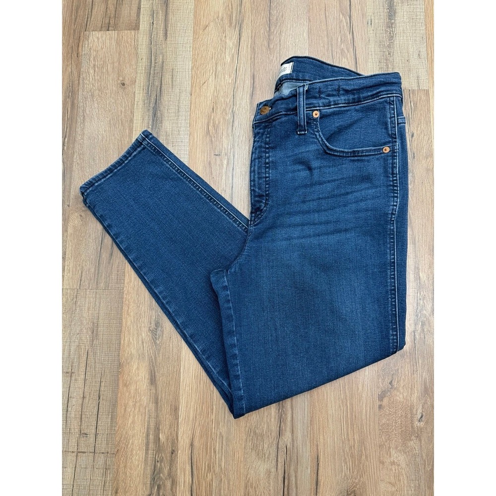 Madewell Mid Rise Stove Pipe‎ Jeans Women Size 32 Blue Stretch Denim